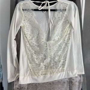 Elegant White Laced Back Blouse